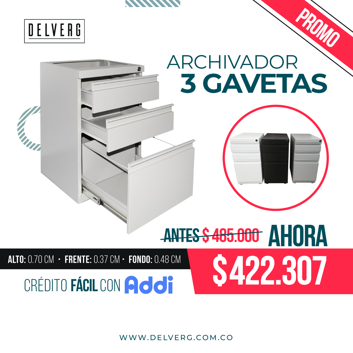 ARCHIVADOR 3 GAVETAS