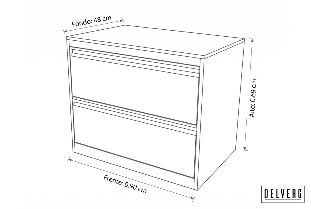ARCHIVADOR HORIZONTAL 2 GAVETAS