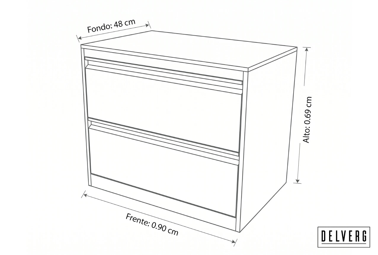ARCHIVADOR HORIZONTAL 2 GAVETAS