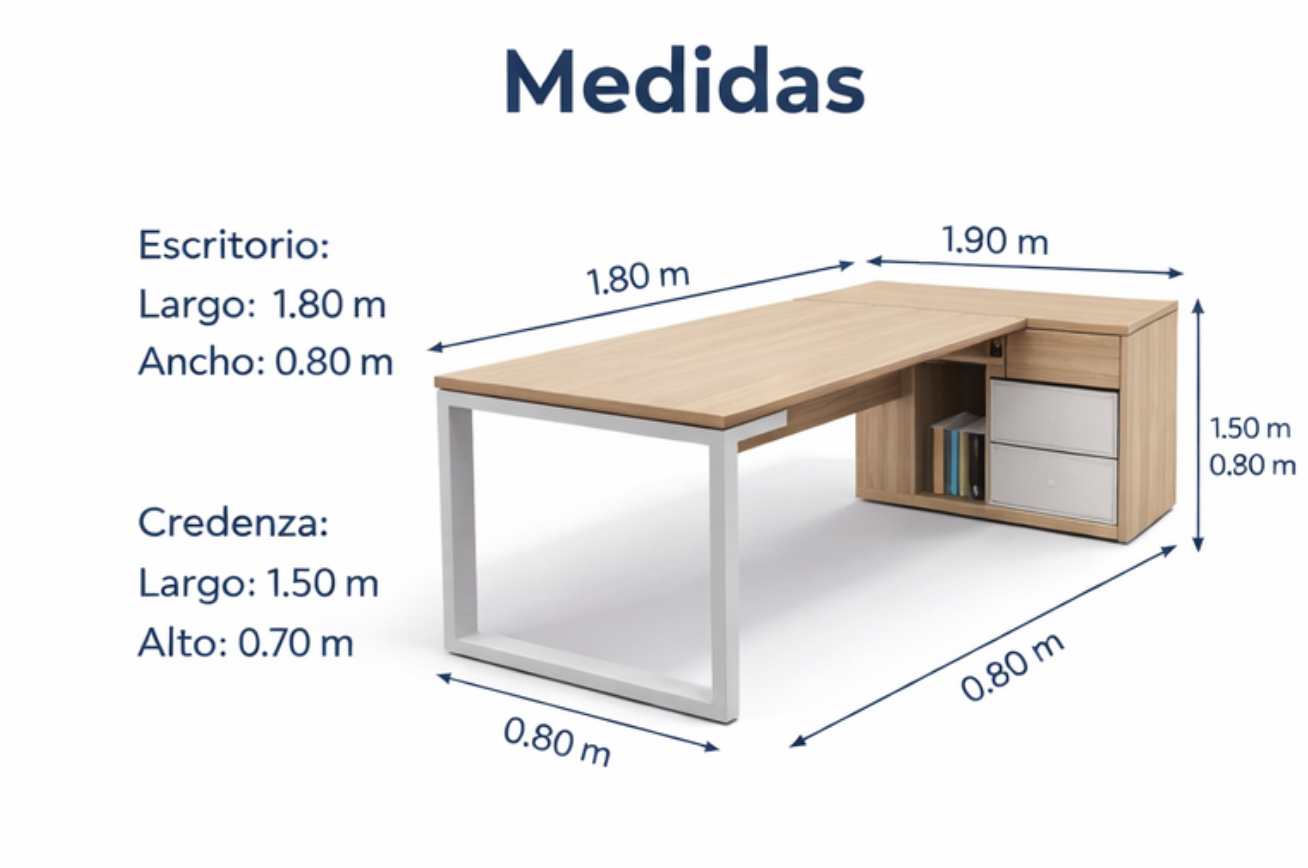 ESCRITORIO GERENCIAL CREDENZA
