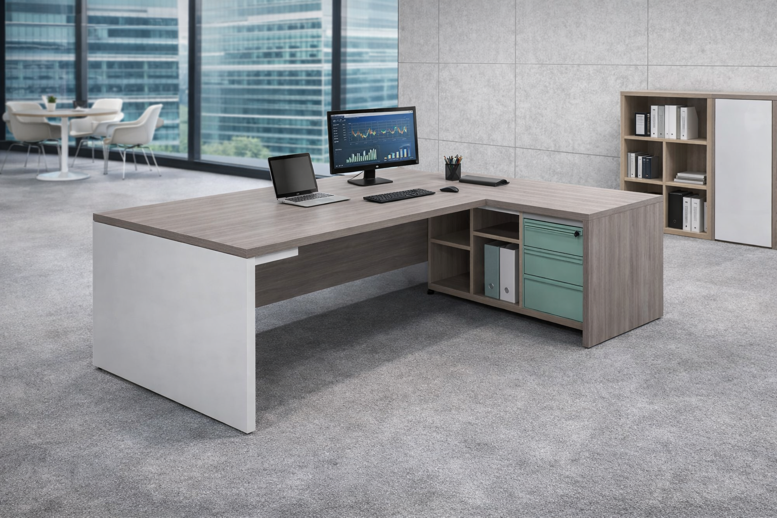 ESCRITORIO GERENCIAL CREDENZA