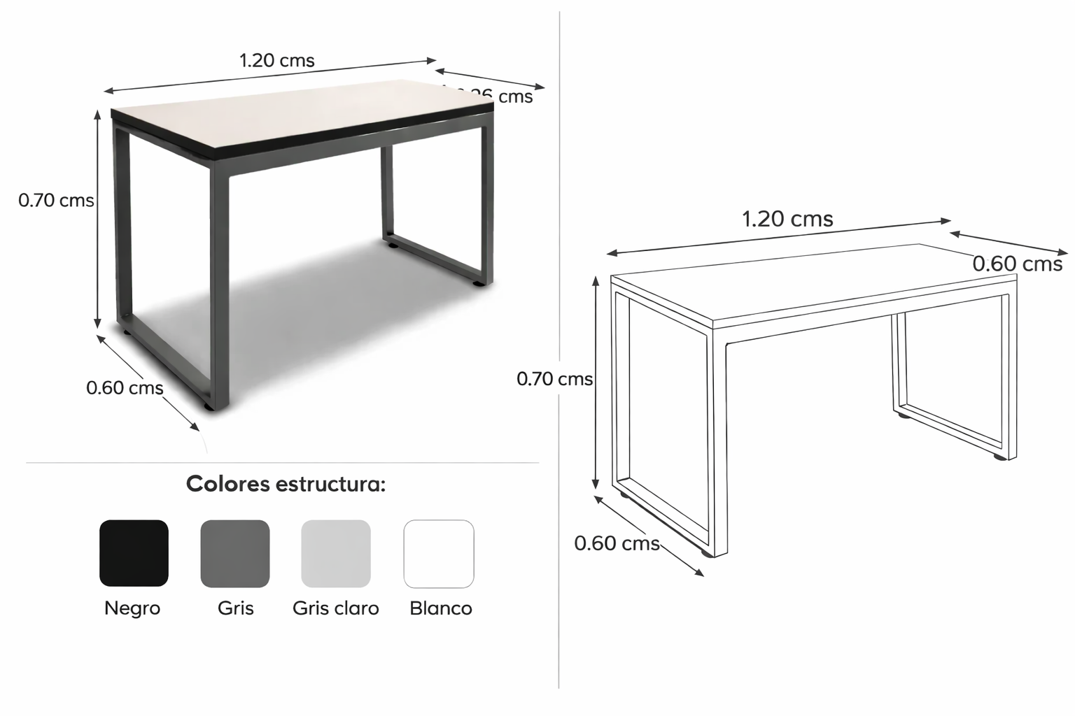 Escritorio basico 1.20 cm