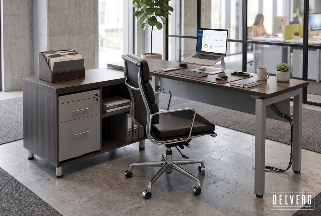 Escritorio gerencial con credenza N
