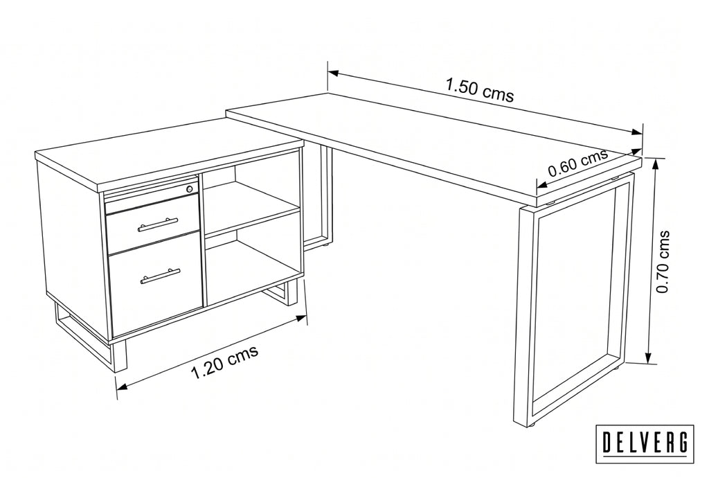 Escritorio gerencial con credenza N