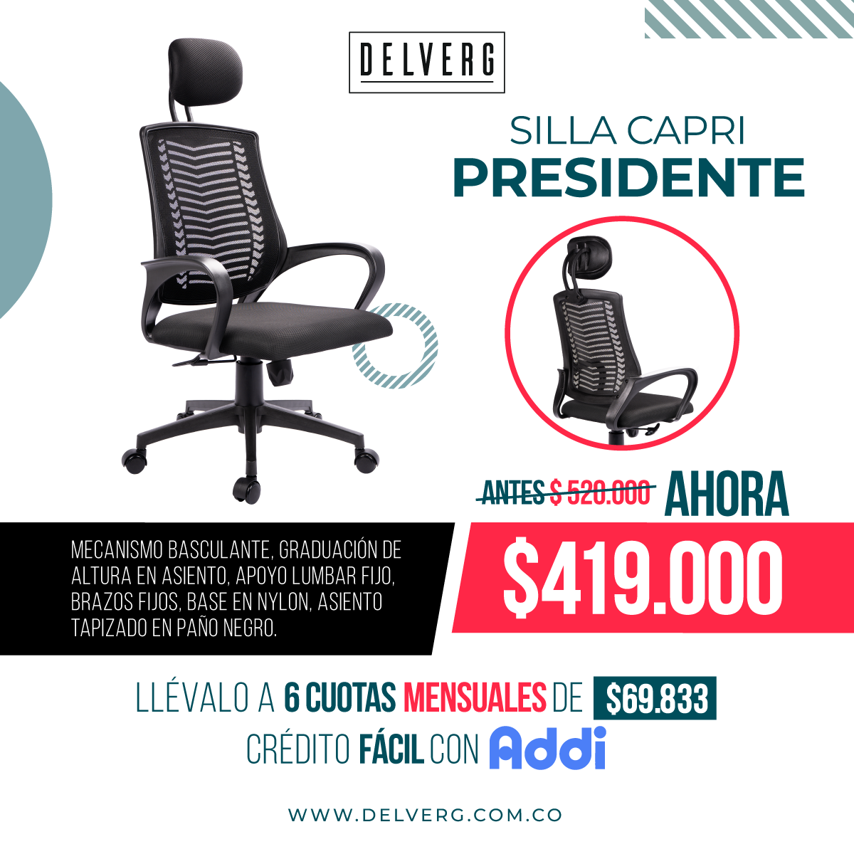 SILLA CAPRI PRESIDENTE