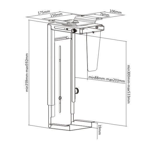 SOPORTE CPU PARA DEBAJO DEL ESCRITORIO O PARED - delverg.co
