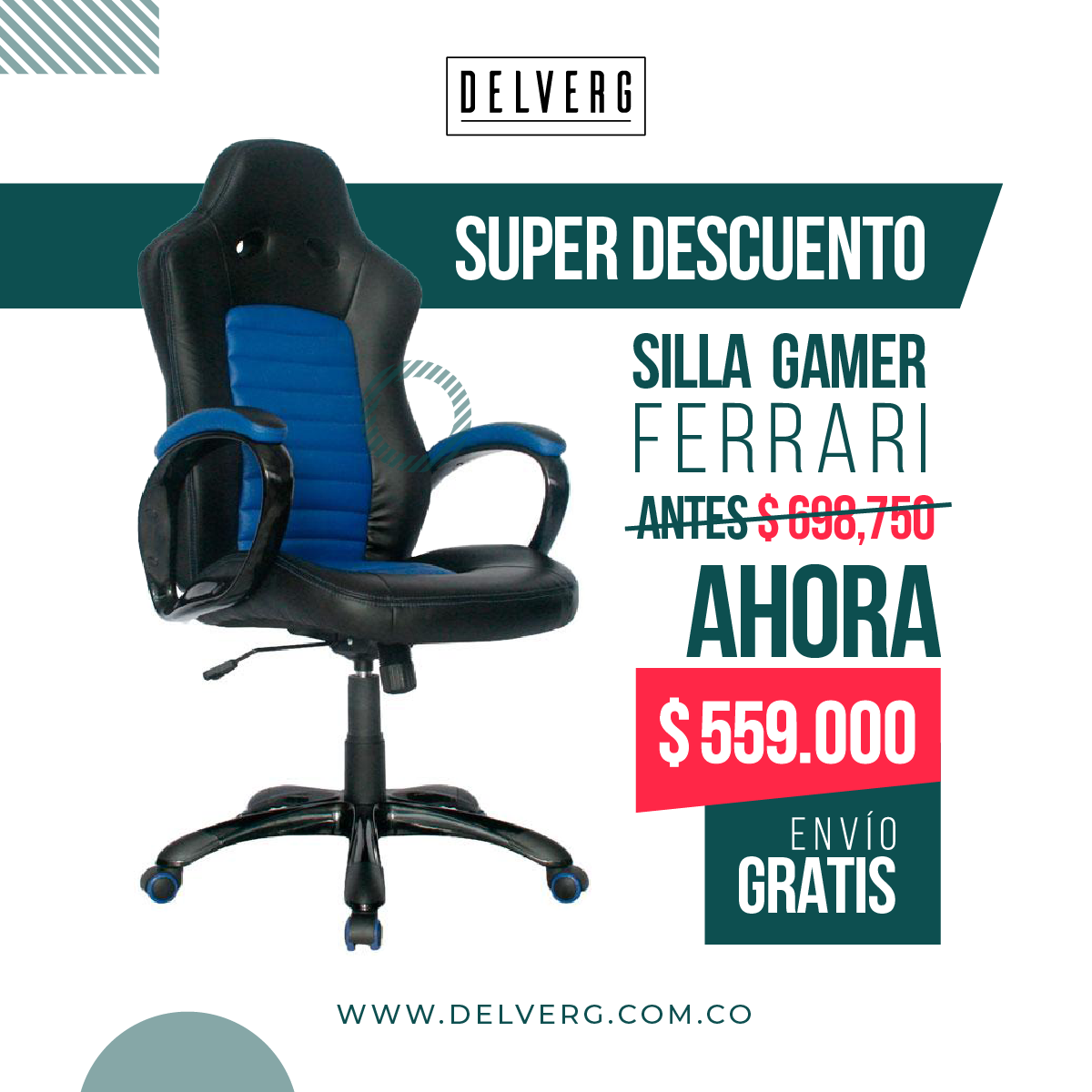 SILLA GAMER FERRARI - delverg.co